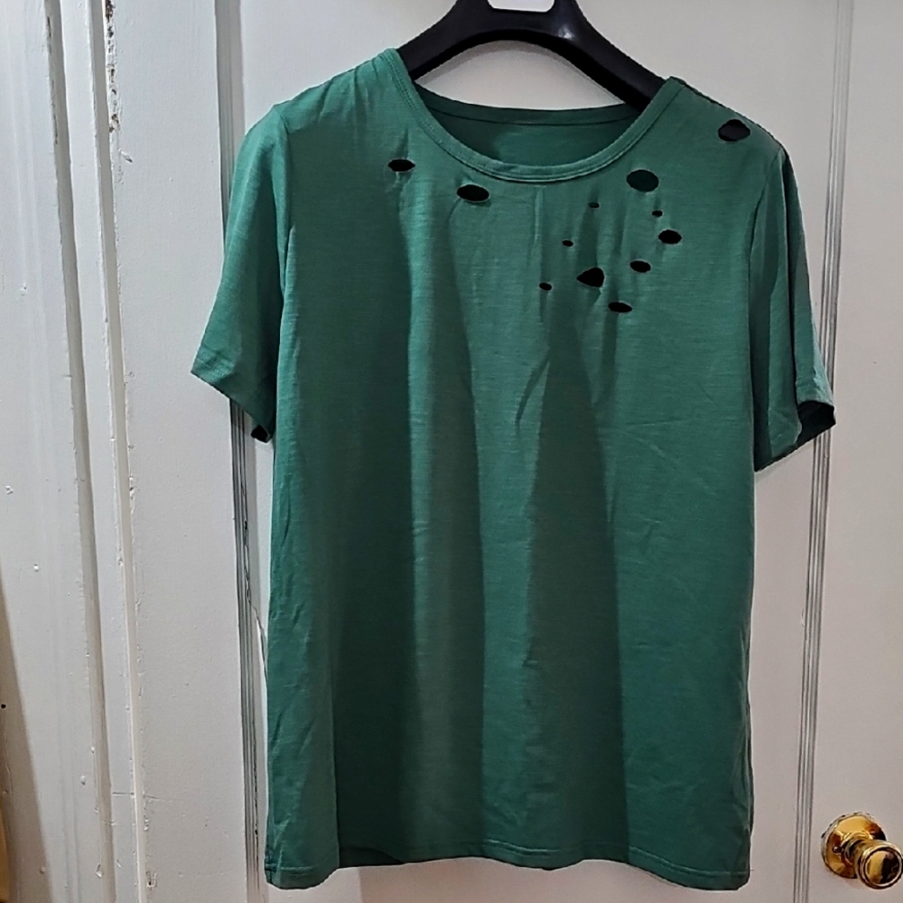 Green Woman Casual T-Shirt